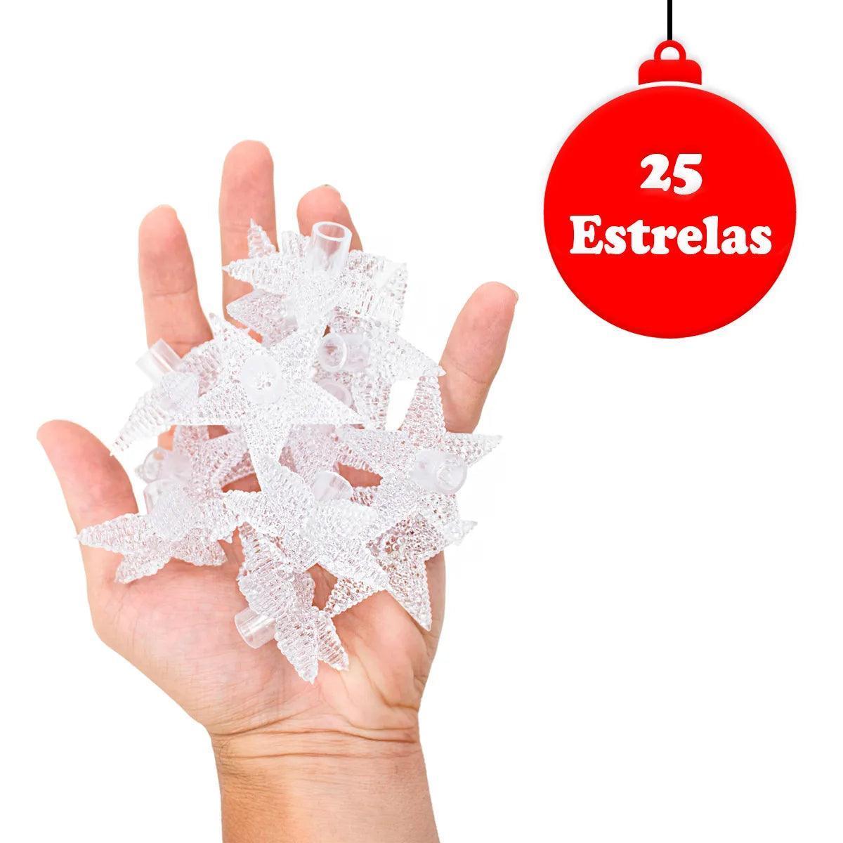 Arvore de Natal Com Pisca Pisca Led Colorido Enfeites Estrelinhas Ponteira Estrela