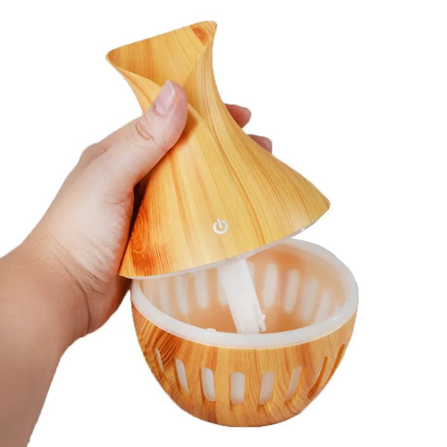 Umidificador Aromatizador Ultrassônico Vaso Rajado Led 200ML