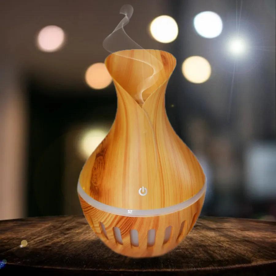 Umidificador Aromatizador Ultrassônico Vaso Rajado Led 200ML