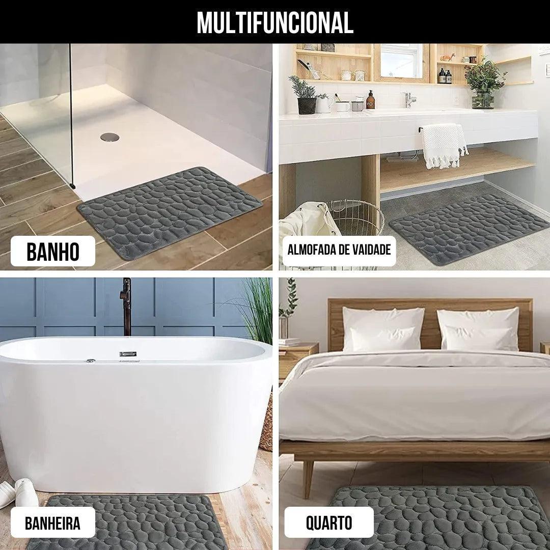 Tapete de Porta Para Banheiro Macio Antiderrapante