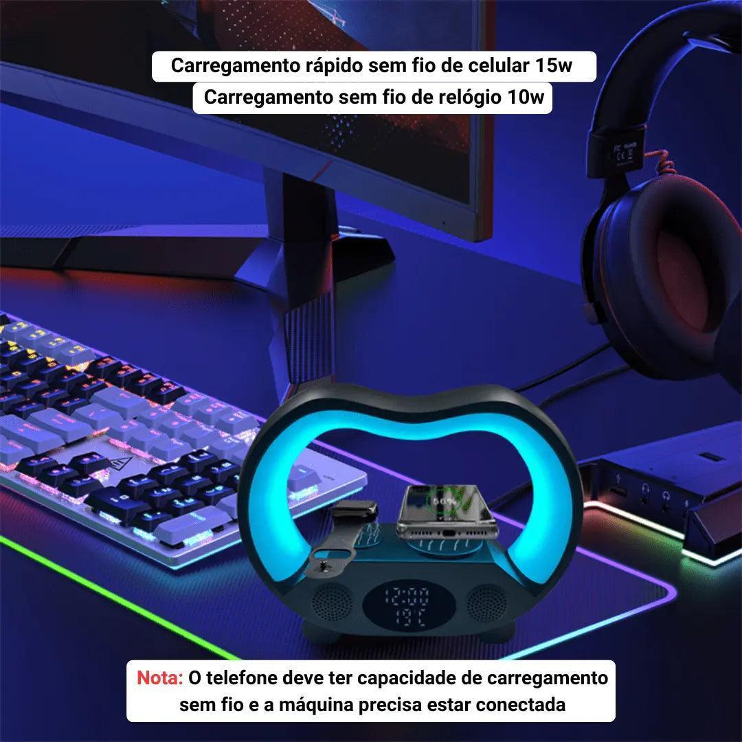 Nova Decoração Inteligente Bluetooth com LED 6 em 1 Carregador sem Fio