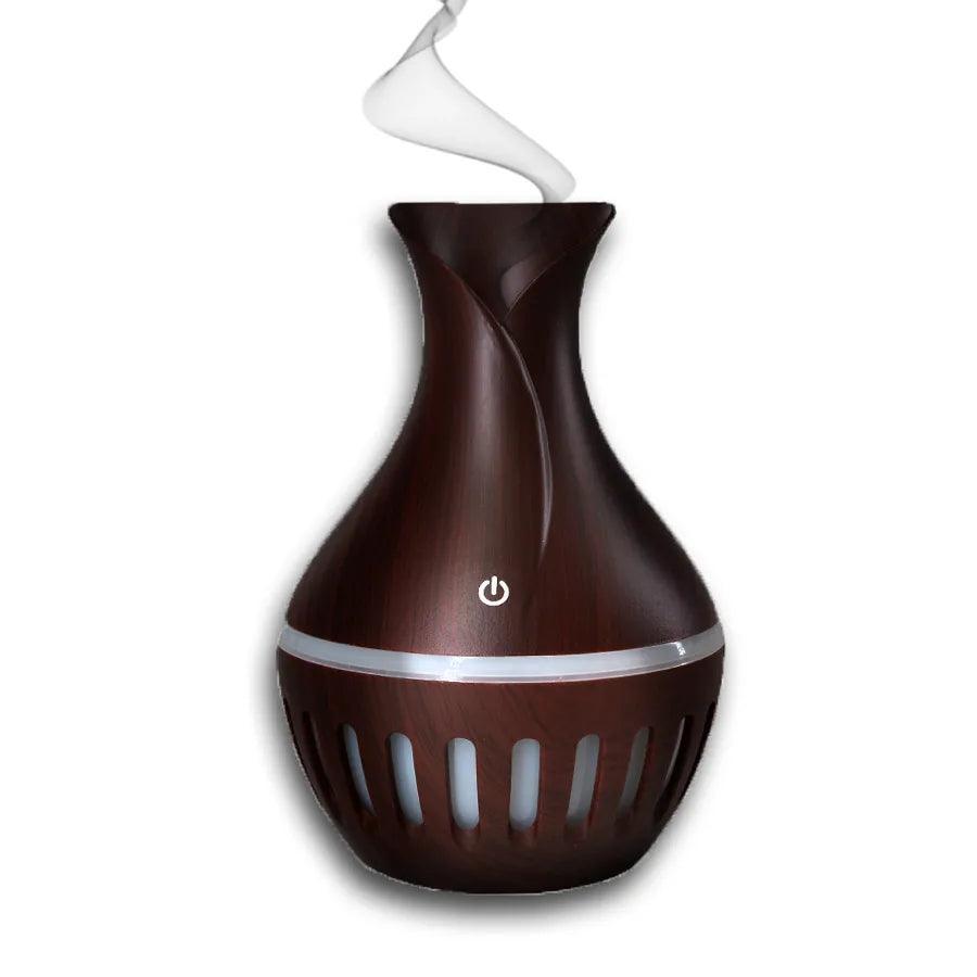 Umidificador Aromatizador Ultrassônico Vaso Rajado Led 200ML