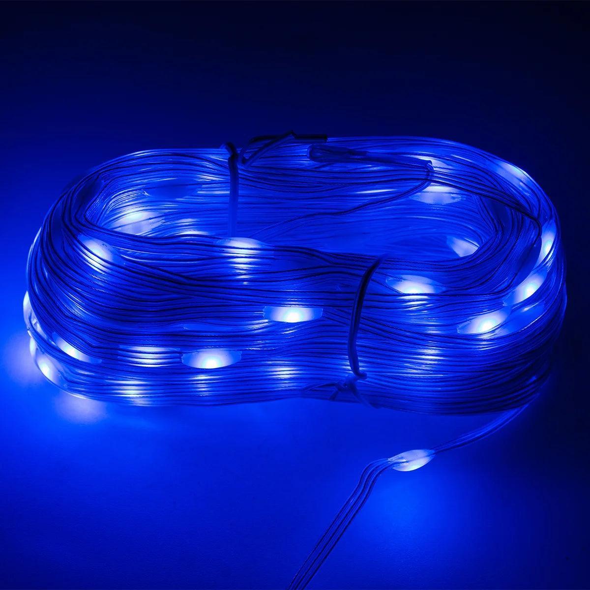 Led Pisca Linha Com Lâmpadas Tomada A Prova D'Água 8 Modos Natal e Ano Novo