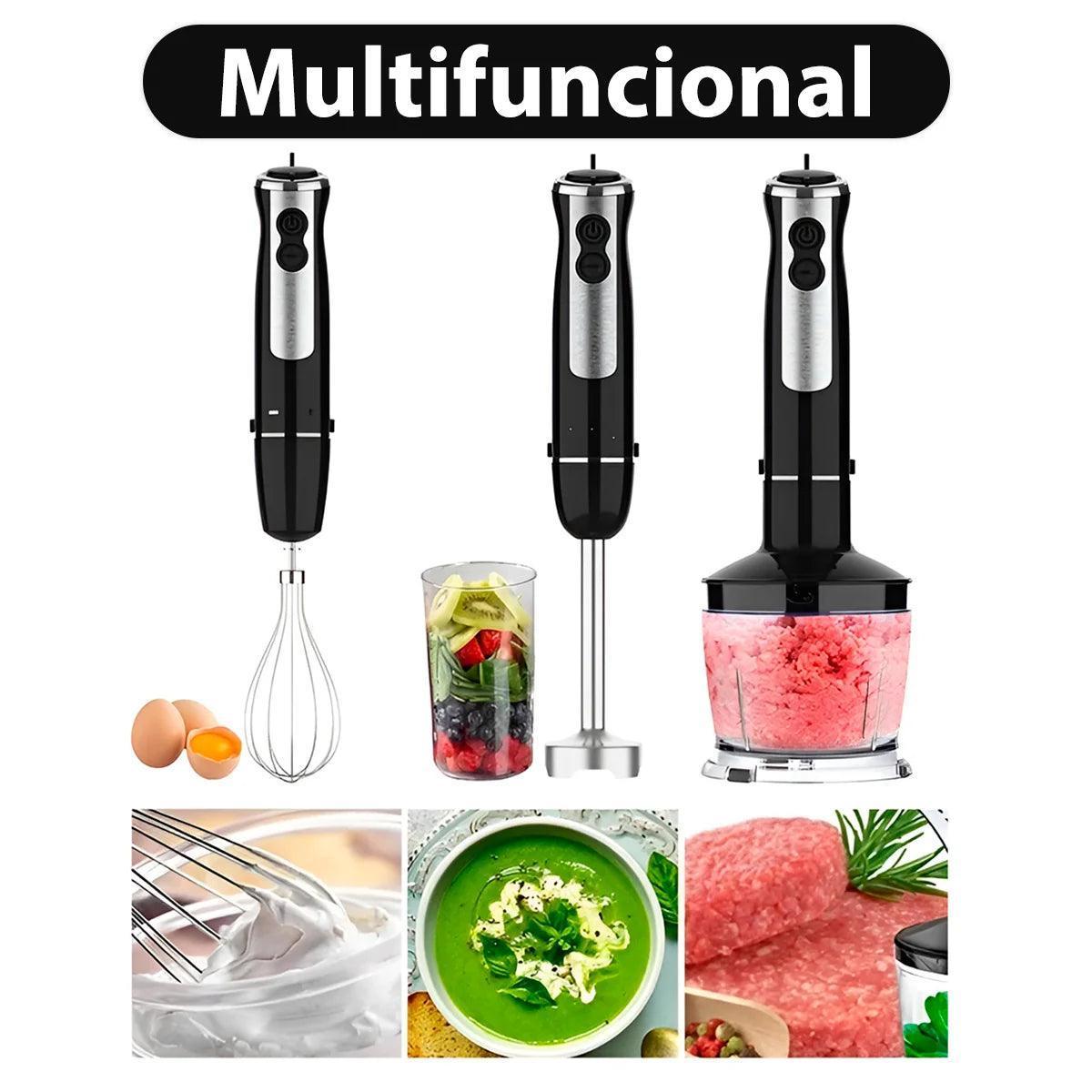 Mixer 4 em 1 Batedor Fue Miniprocessador Triturador Inox 600W