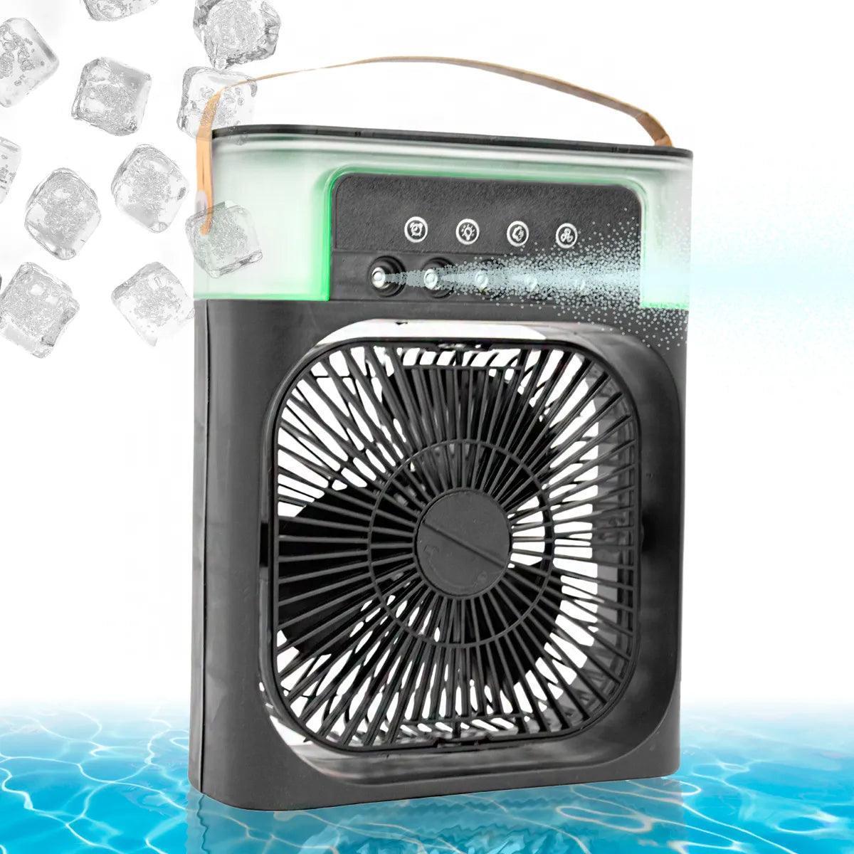 Ventilador Portátil Iluminação Umidificador Climatizador USB De Mesa