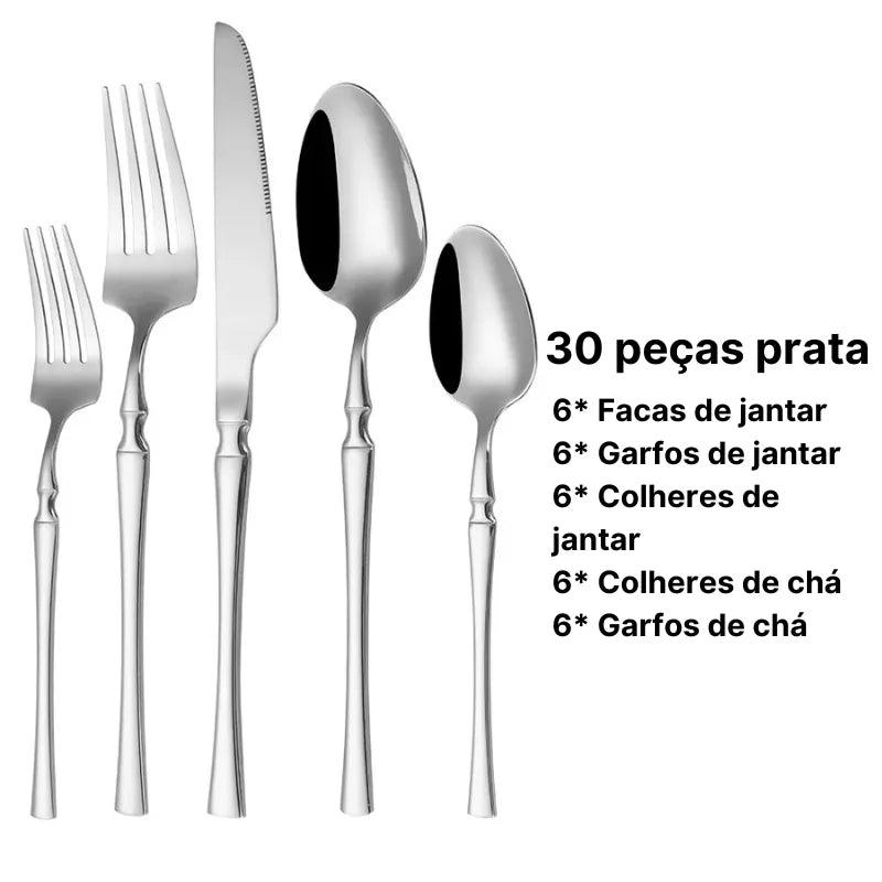 Jogo de Talheres Finos de Aço Inoxidável