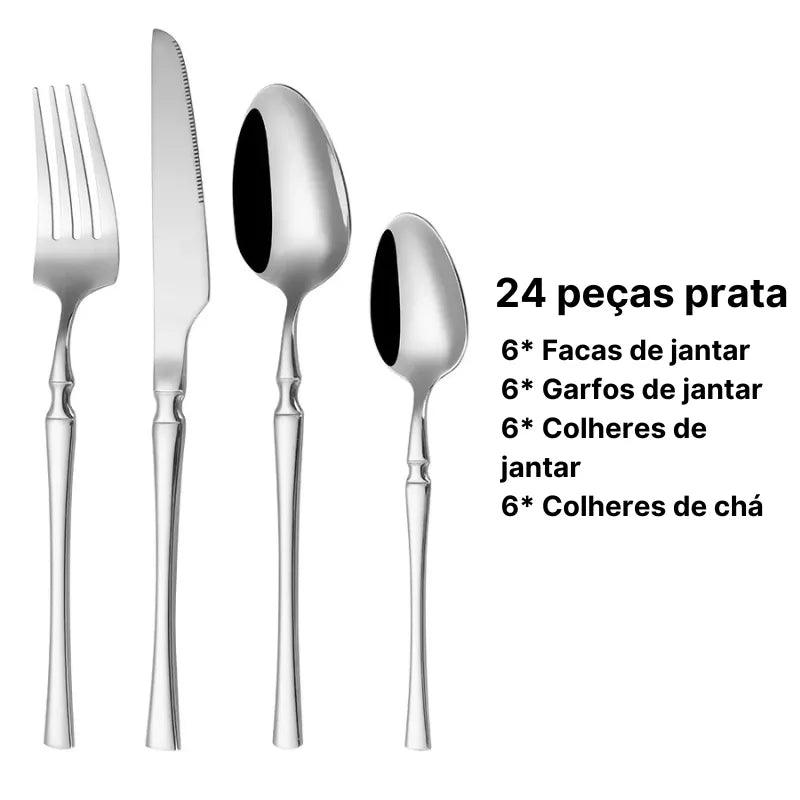 Jogo de Talheres Finos de Aço Inoxidável
