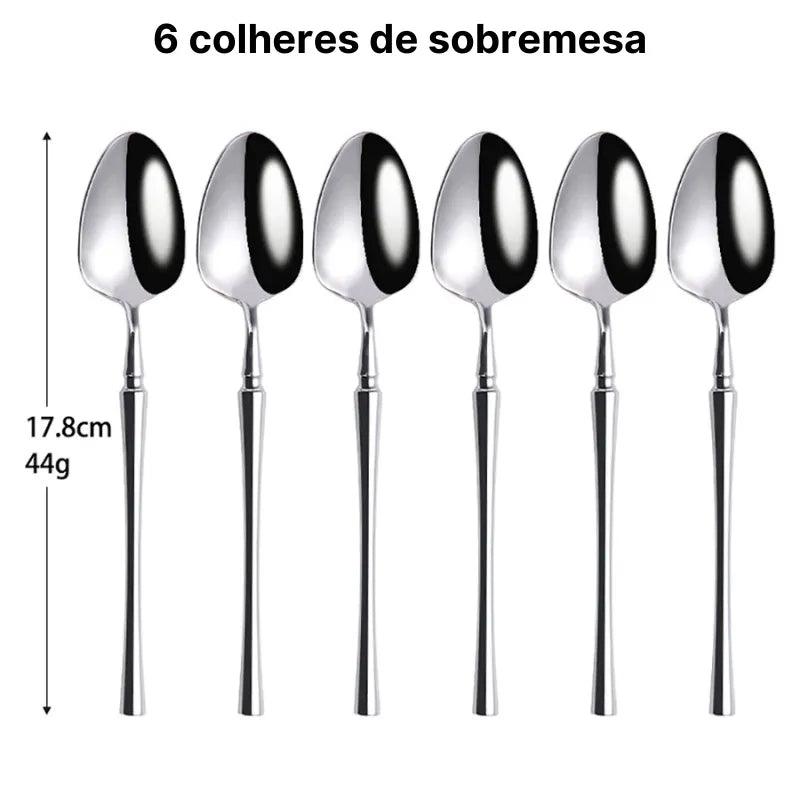 Jogo de Talheres de Prata Espelhado Ocidental