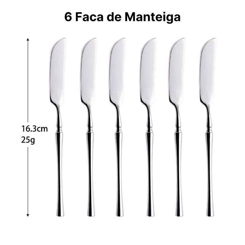 Jogo de Talheres de Prata Espelhado Ocidental