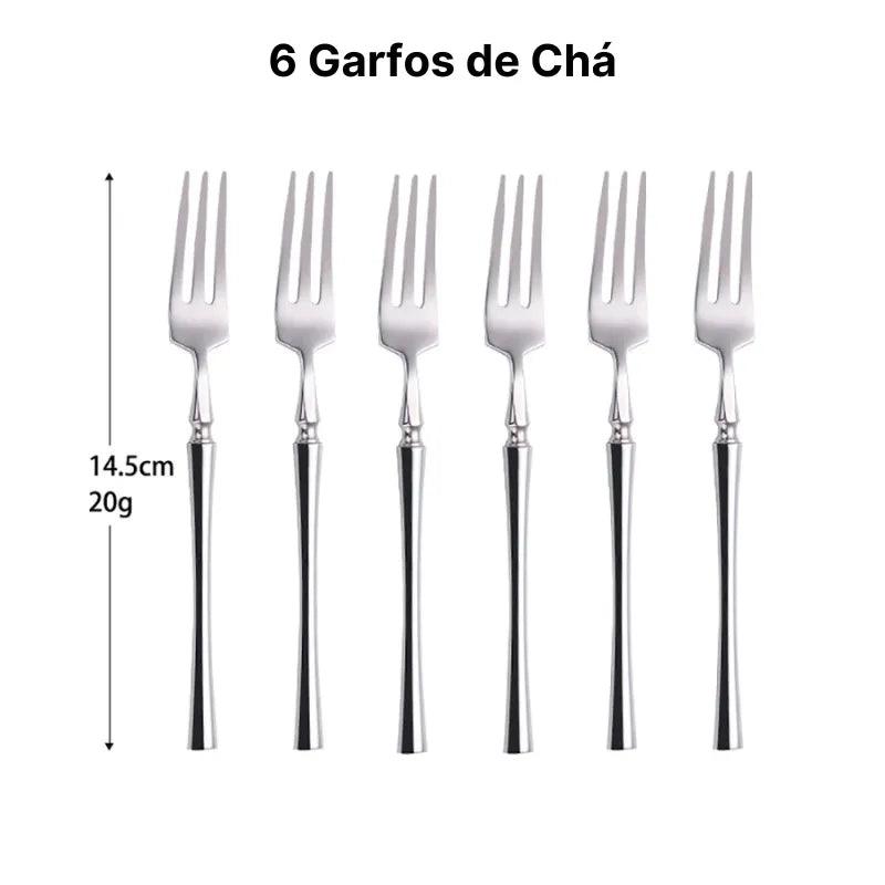 Jogo de Talheres de Prata Espelhado Ocidental