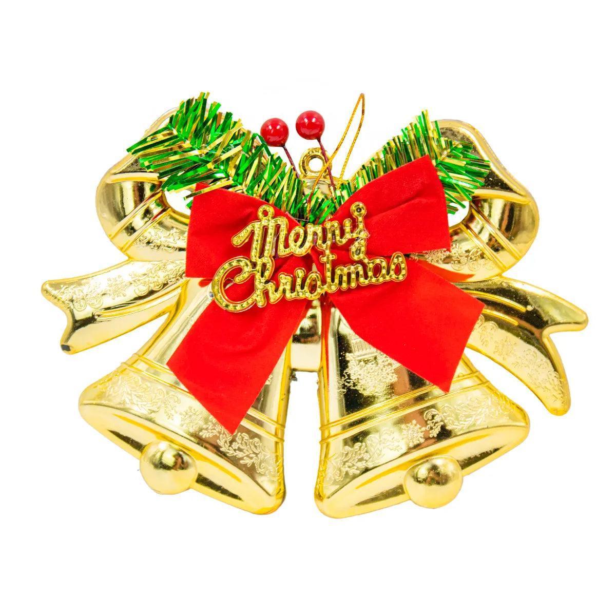 Enfeite Decoração Arvore De Natal Sinos Com Laço Pendurar Natalino