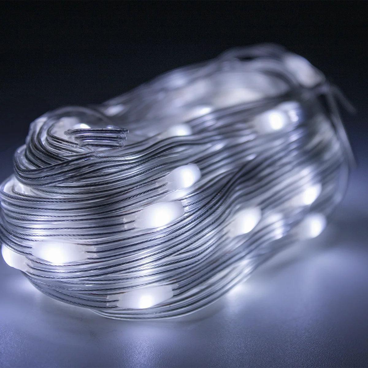 Led Pisca Linha Com Lâmpadas Tomada A Prova D'Água 8 Modos Natal e Ano Novo