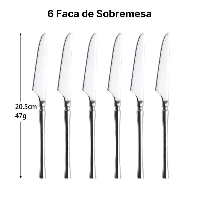 Jogo de Talheres de Prata Espelhado Ocidental
