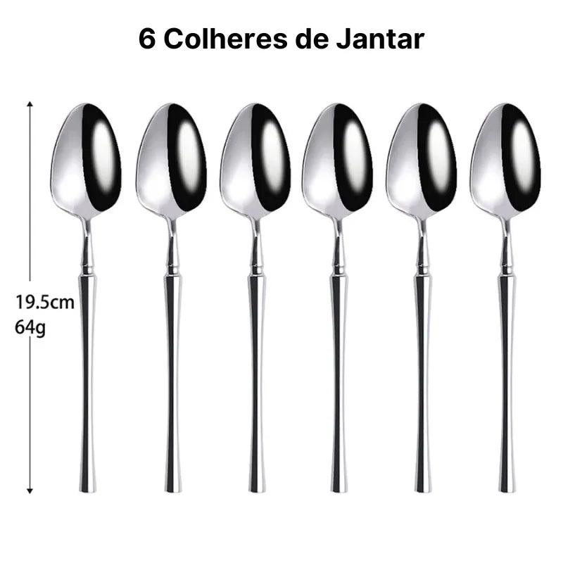 Jogo de Talheres de Prata Espelhado Ocidental