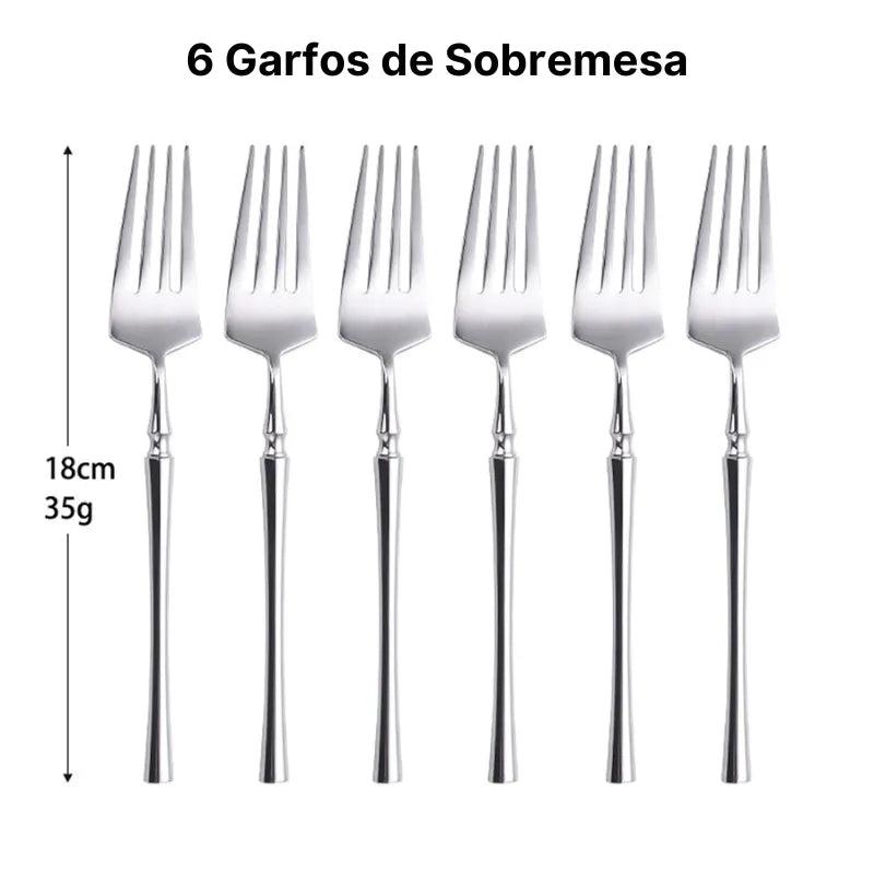 Jogo de Talheres de Prata Espelhado Ocidental