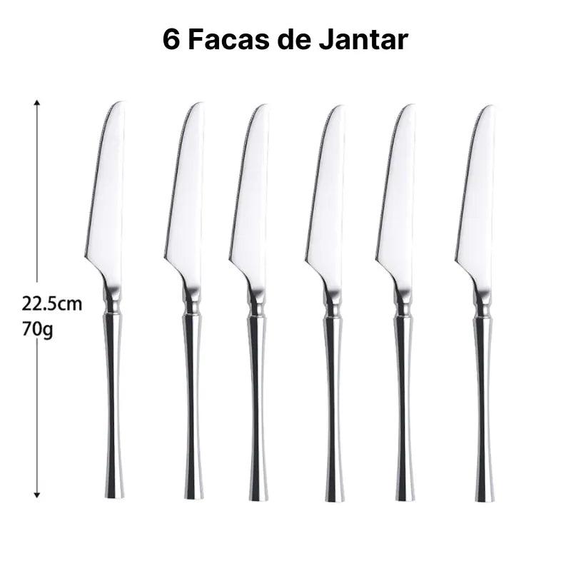 Jogo de Talheres de Prata Espelhado Ocidental