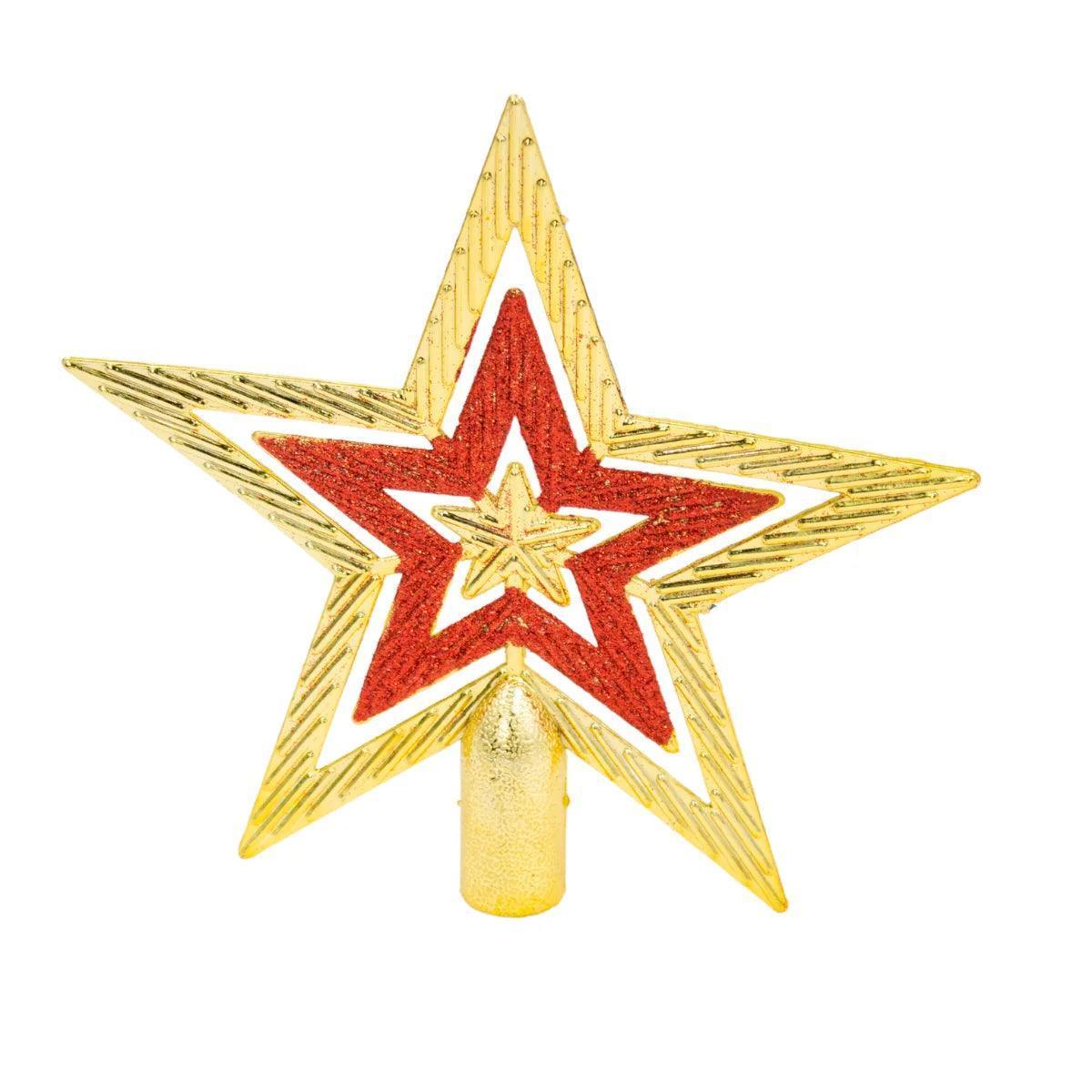 Ponteira Estrela Decoração Enfeite Glitter Arvore De Natal 18cm