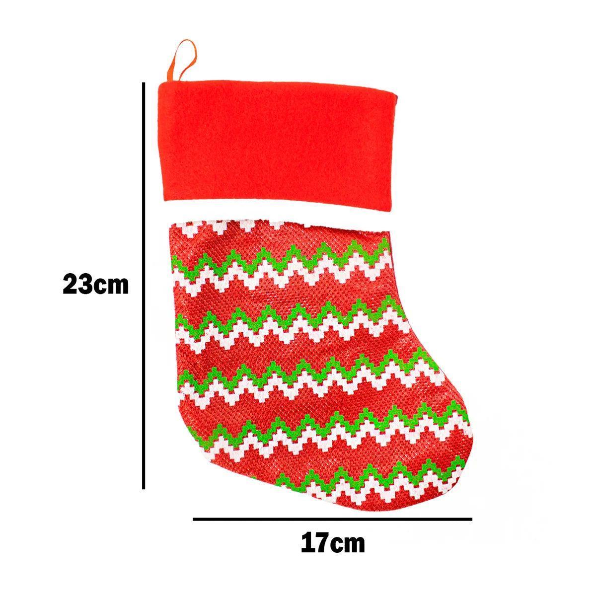 Meia De Natal Bota Natalina Enfeite Decoração Pendurar 23cm