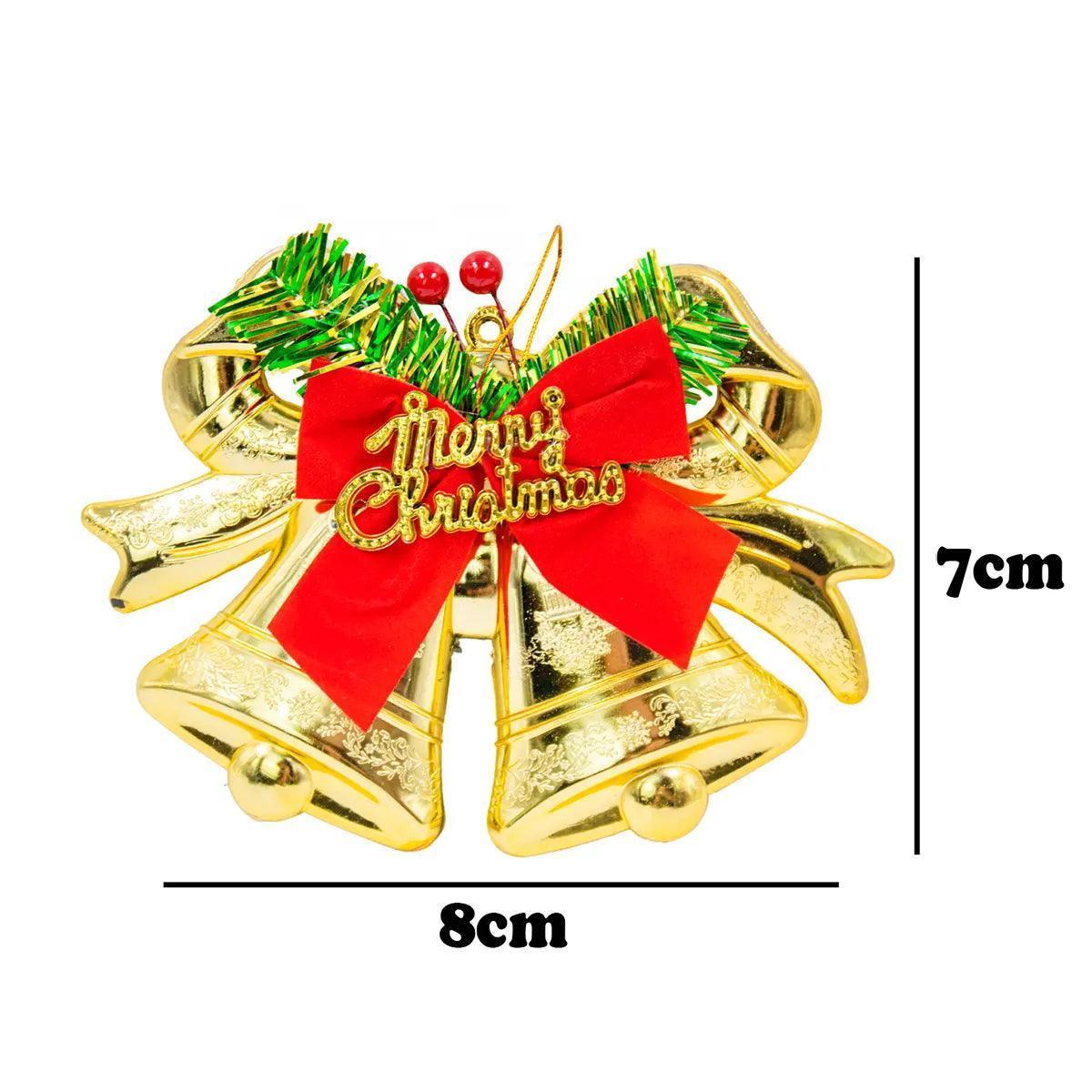Enfeite Decoração Arvore De Natal Sinos Com Laço Pendurar Natalino