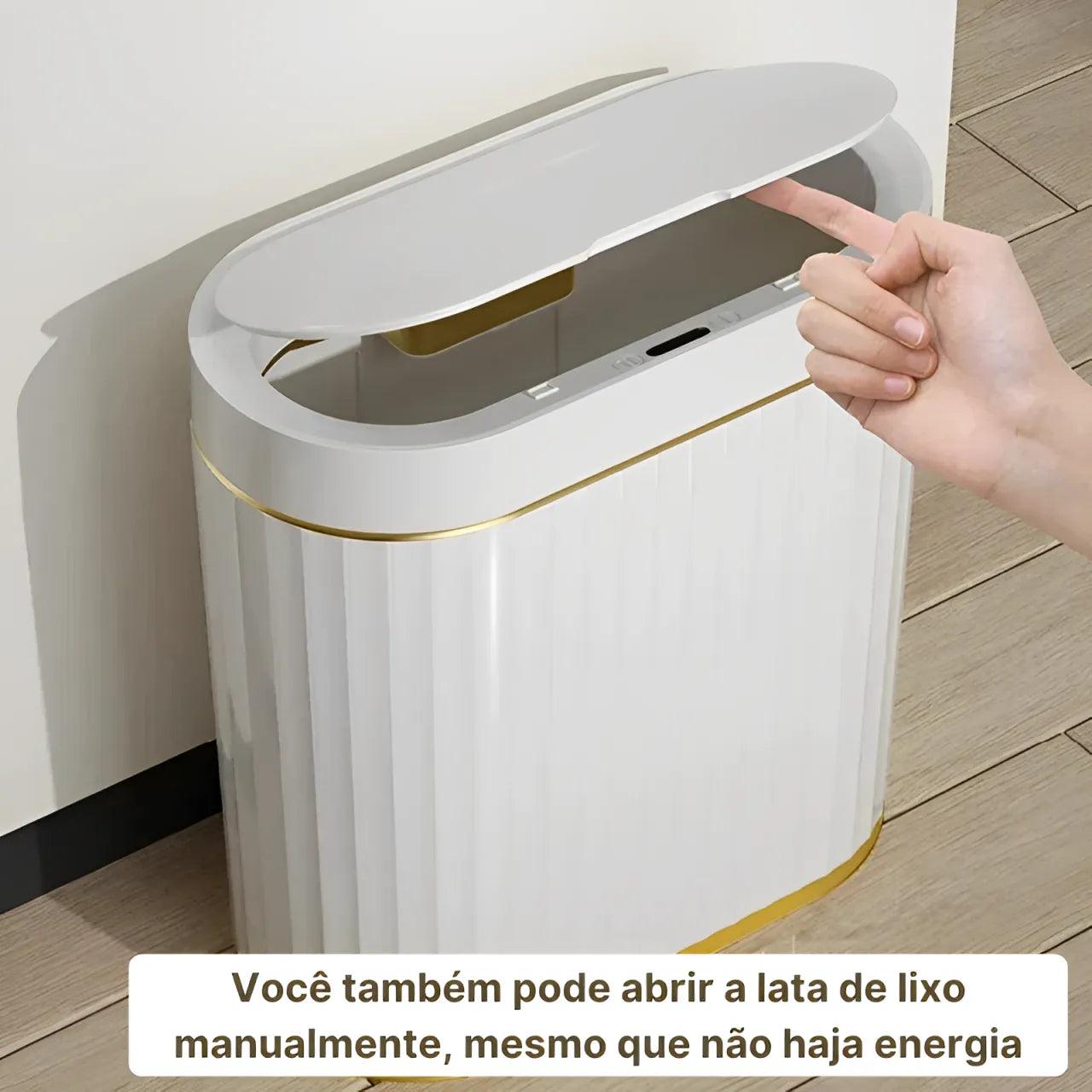 Lixeira Inteligente com Sensor Automático para Banheiro e Cozinha