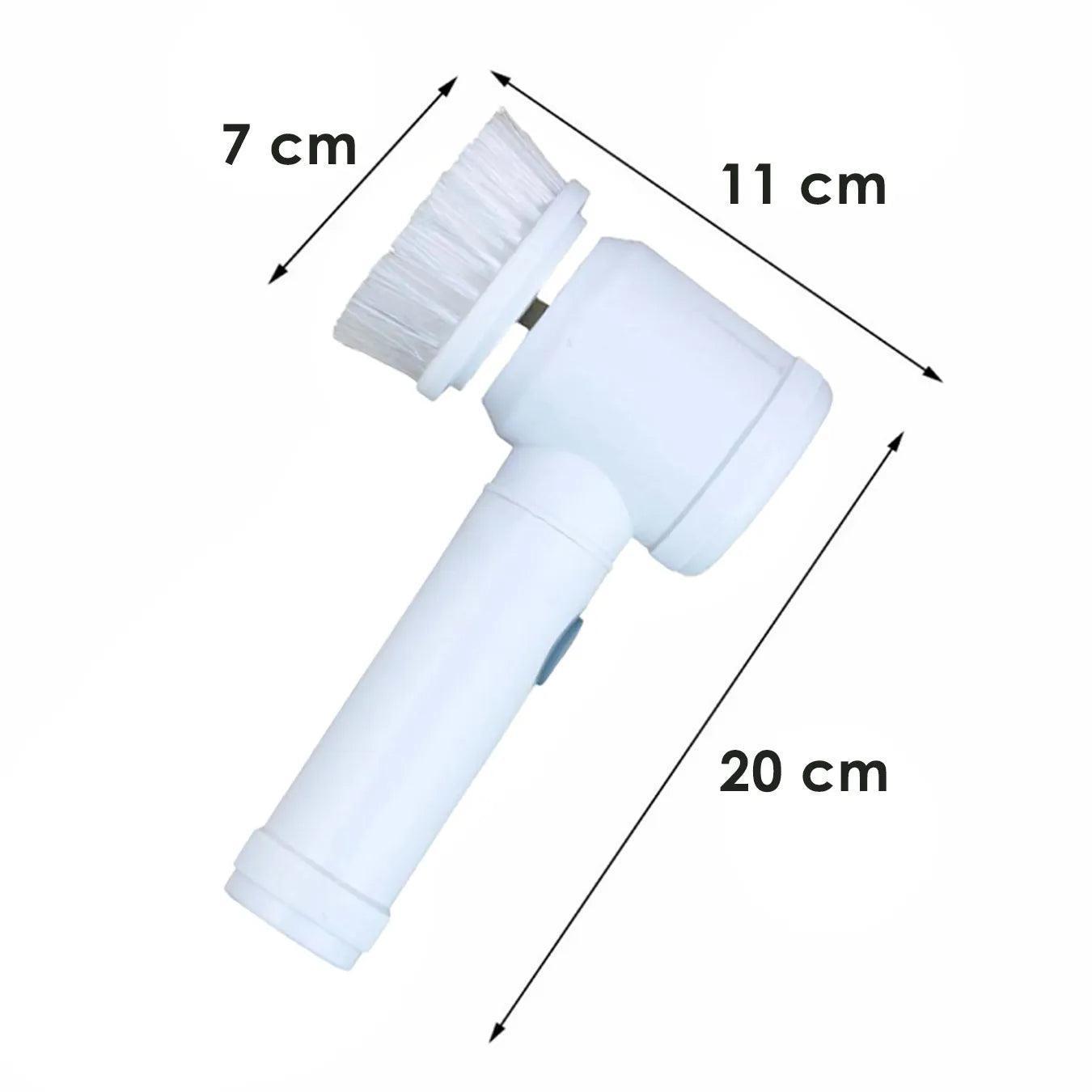 Escova De Limpeza Elétrica Com 3 Cabeças USB Recarregável Giratório Mini