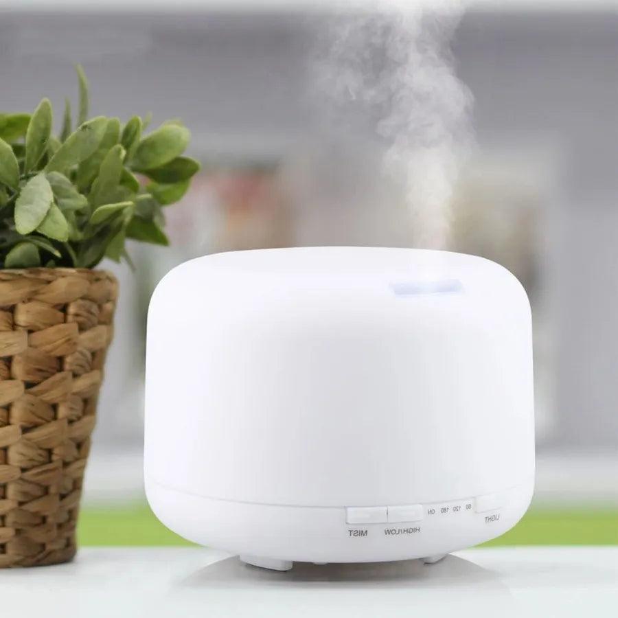 Difusor Eletrico Aroma Ultrassonico Com Led 500 ml Branco