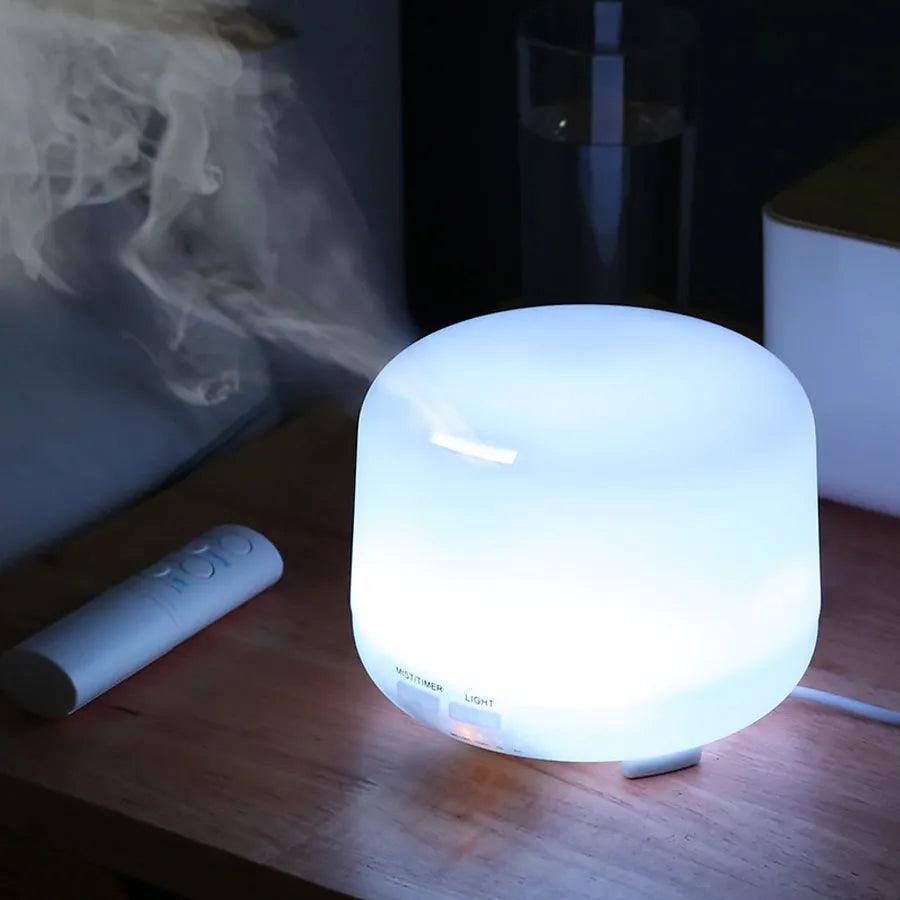 Difusor Eletrico Aroma Ultrassonico Com Led 500 ml Branco