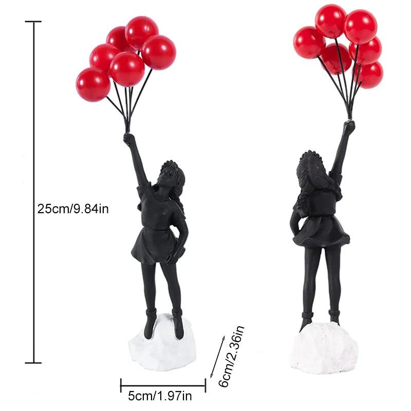 Estatueta Menina Voando com Balão