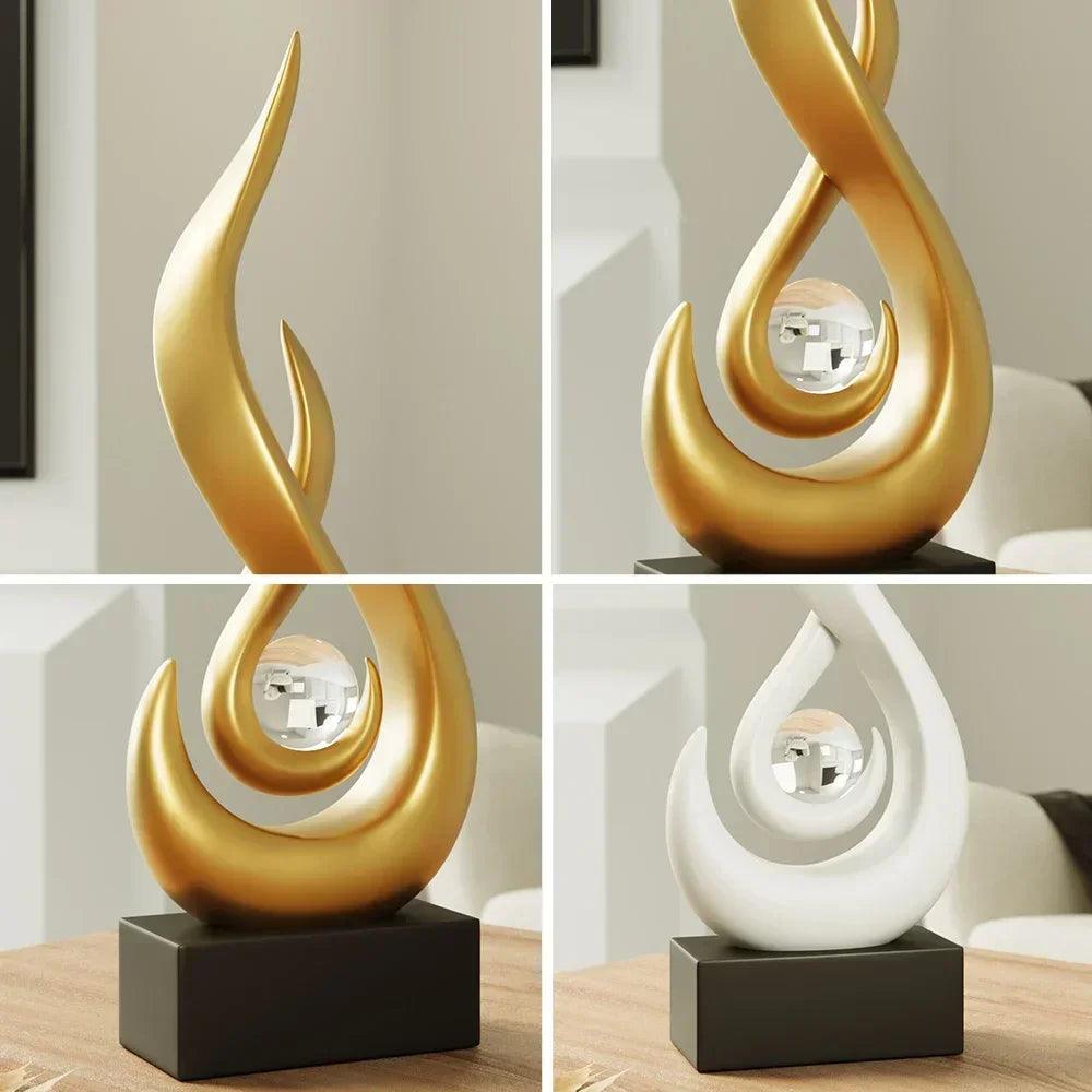 Decoração Criativa de Chamas para Sala de Estar Escultura Abstrata