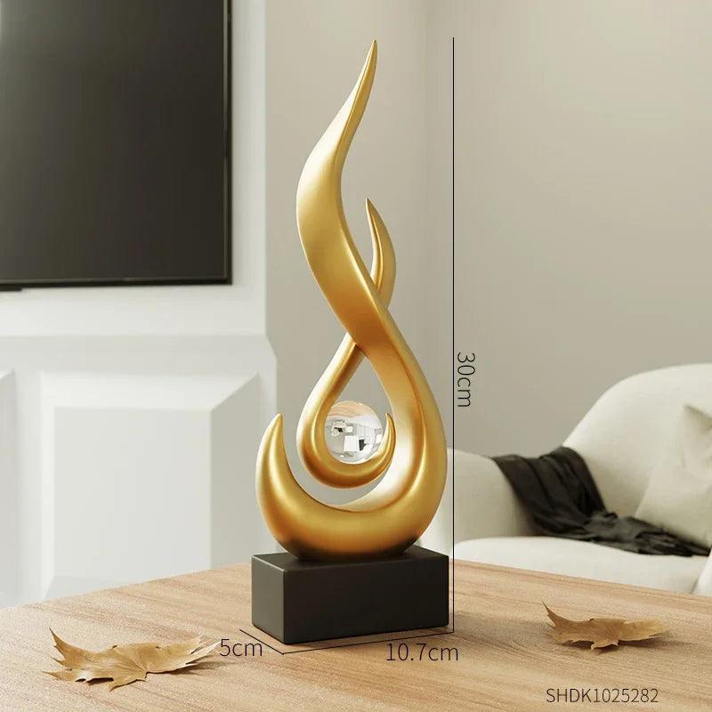 Decoração Criativa de Chamas para Sala de Estar Escultura Abstrata