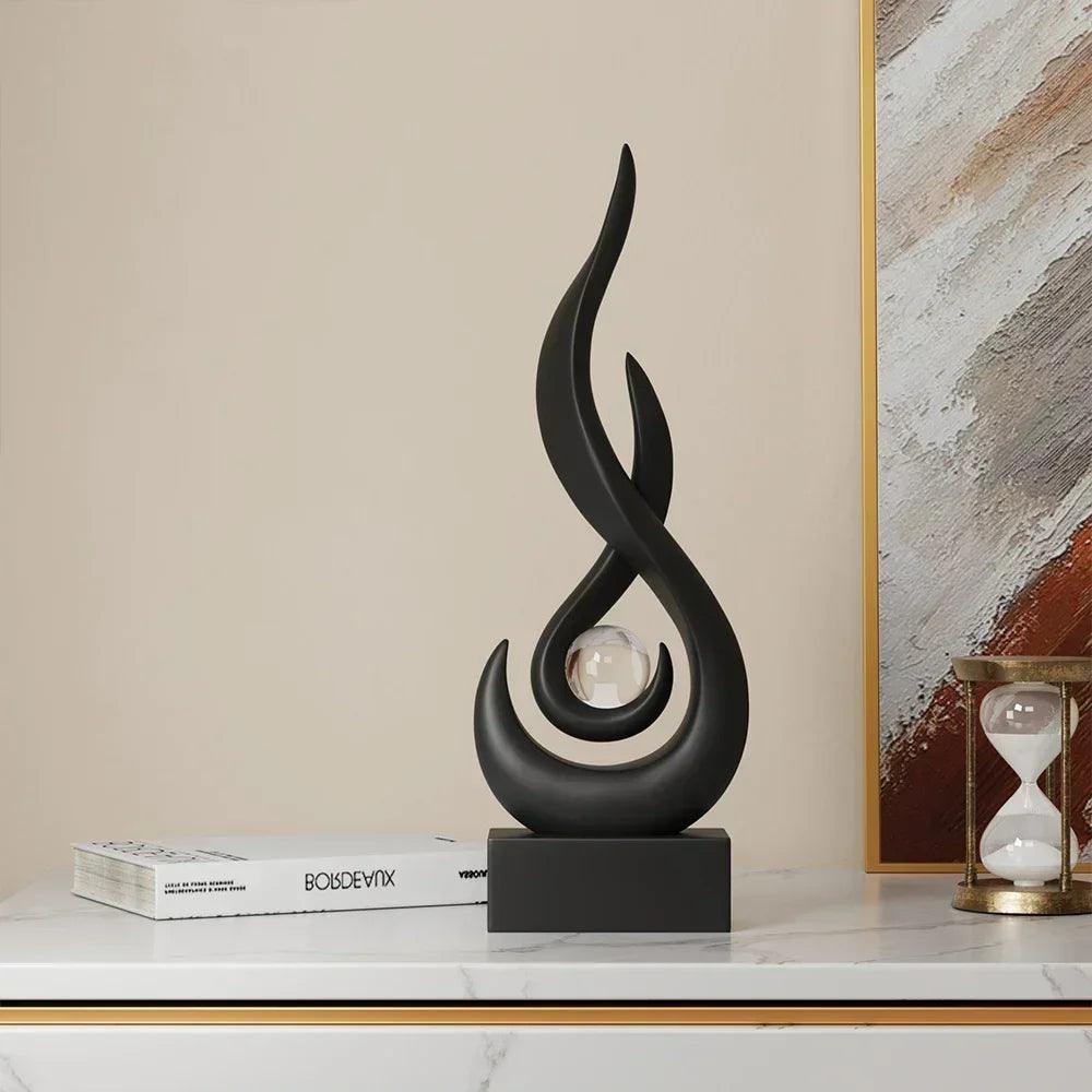 Decoração Criativa de Chamas para Sala de Estar Escultura Abstrata