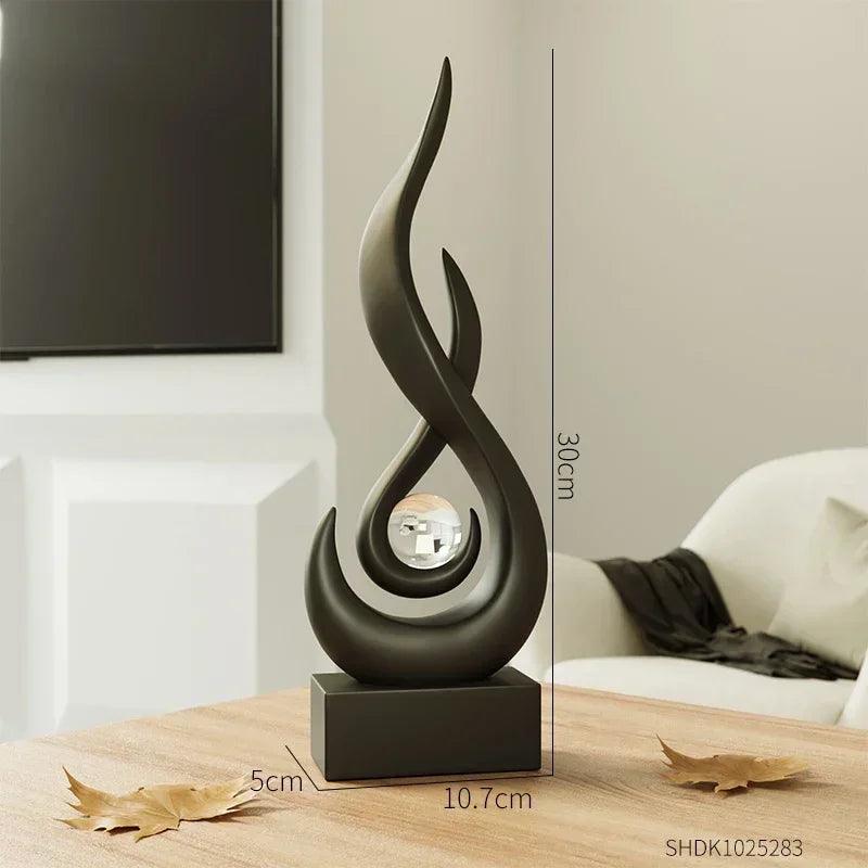 Decoração Criativa de Chamas para Sala de Estar Escultura Abstrata