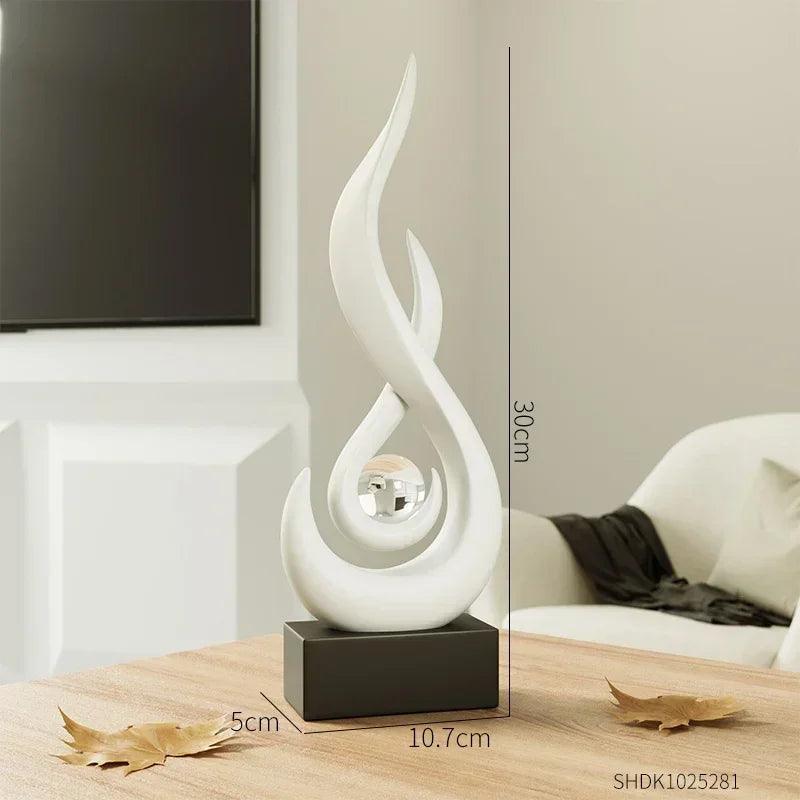 Decoração Criativa de Chamas para Sala de Estar Escultura Abstrata