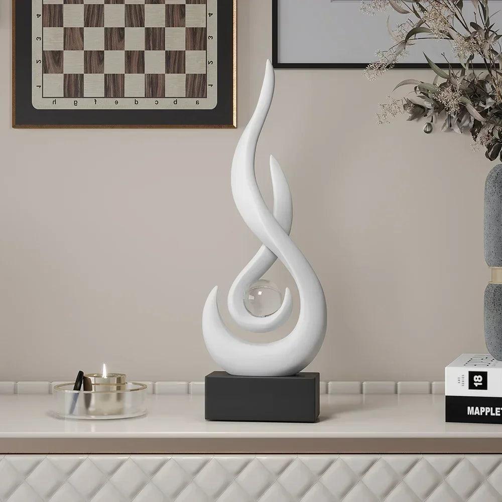 Decoração Criativa de Chamas para Sala de Estar Escultura Abstrata