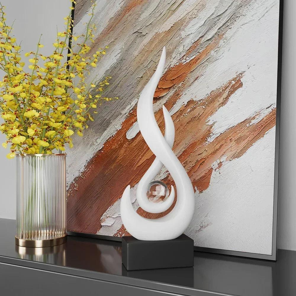 Decoração Criativa de Chamas para Sala de Estar Escultura Abstrata