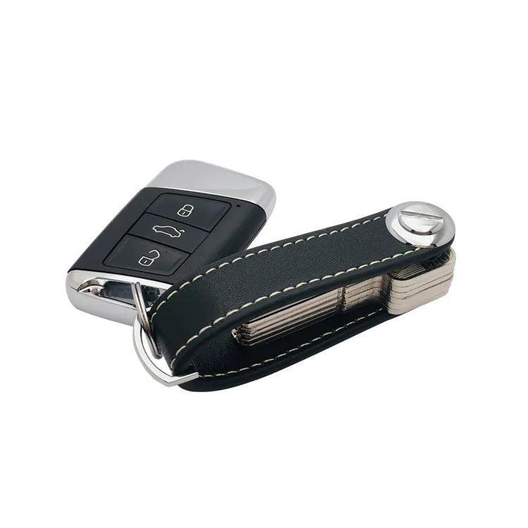 Car Key Pouch Bag Case Wallet Holder Chain Key Wallet Ring Collector Housekeeper Pocket Key Organizer Smart Leather Keychain - Storm Buy