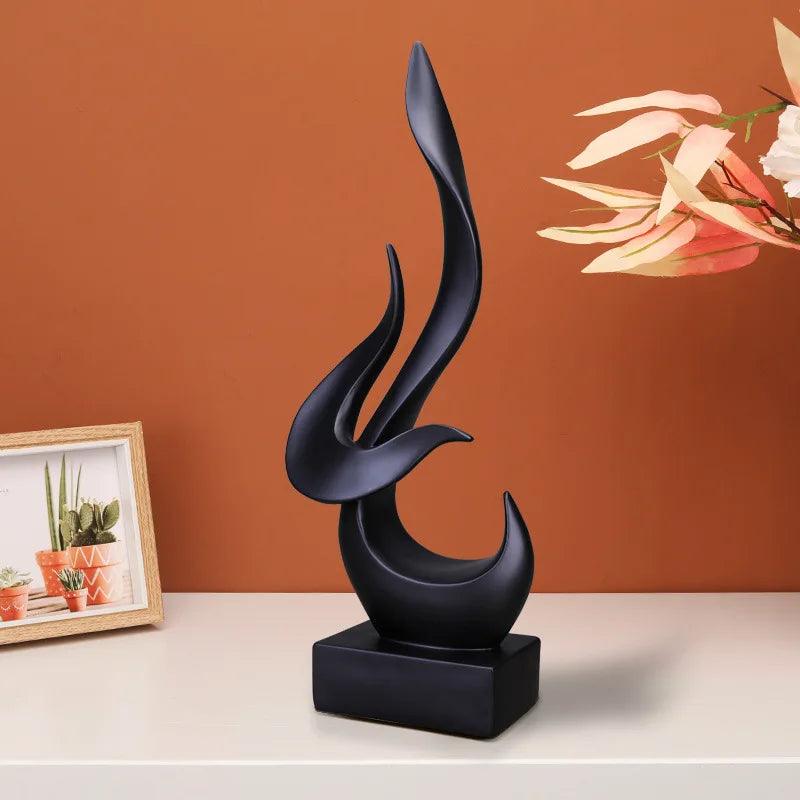 Estátua Chama Pássaro Escultura Abstrata