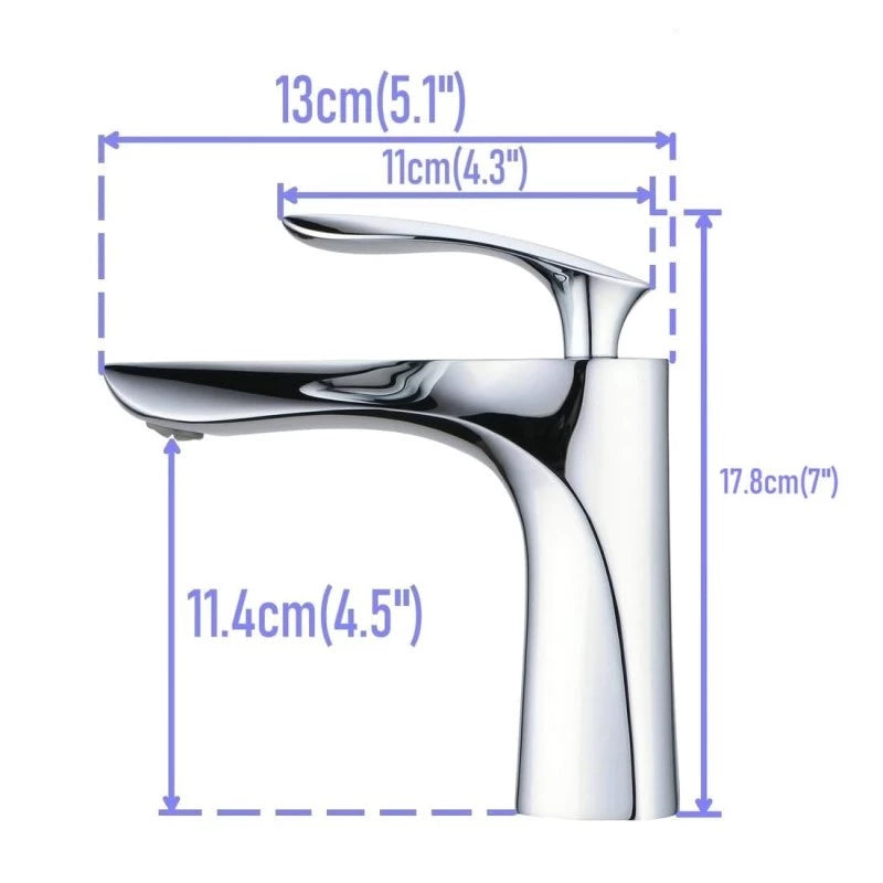Torneira Luxea para Banheiro Monocomando Bica Baixa em Metal com Cascata de Luxo