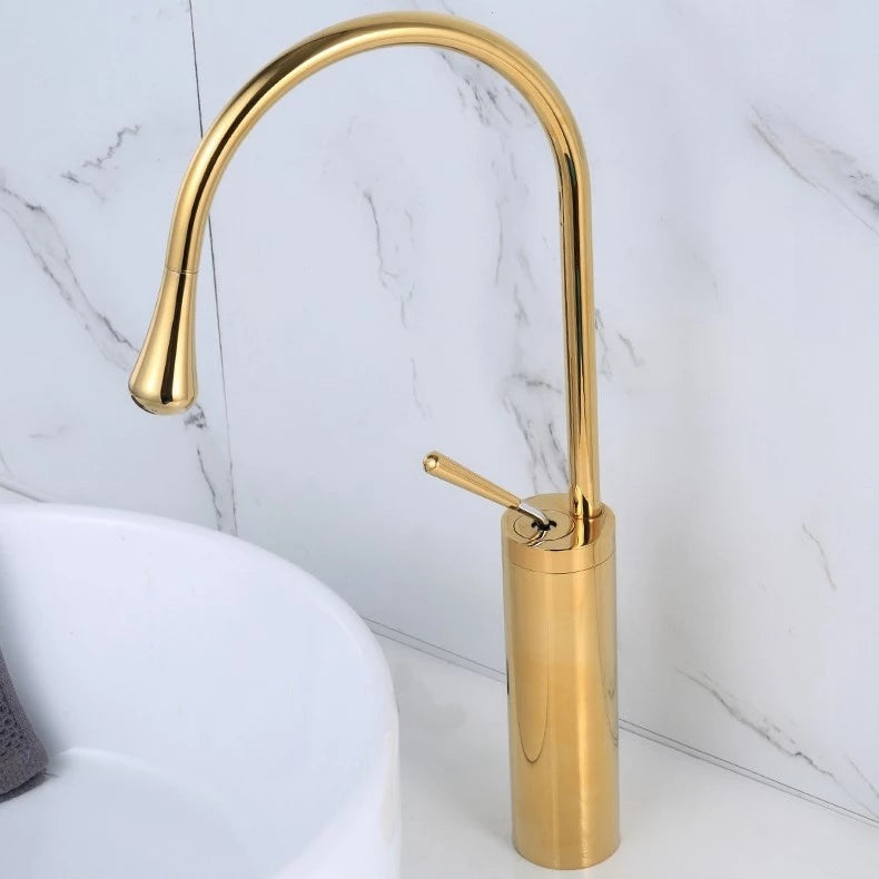 Torneira Banheiro Luxea Monocomando Alta 45cm Inox Premium