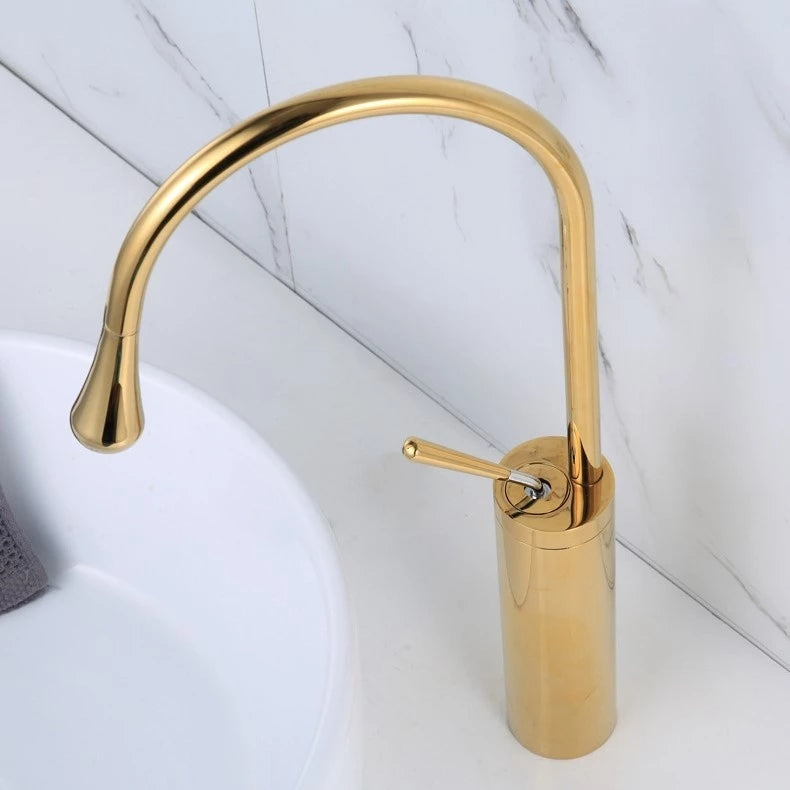 Torneira Banheiro Luxea Monocomando Alta 45cm Inox Premium
