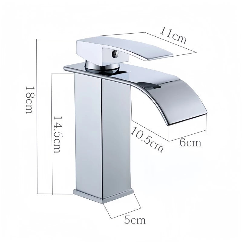 Torneira Luxea Banheiro Inox Cromada Cascata Monocomando Bica Baixa 18cm Quente e Fria