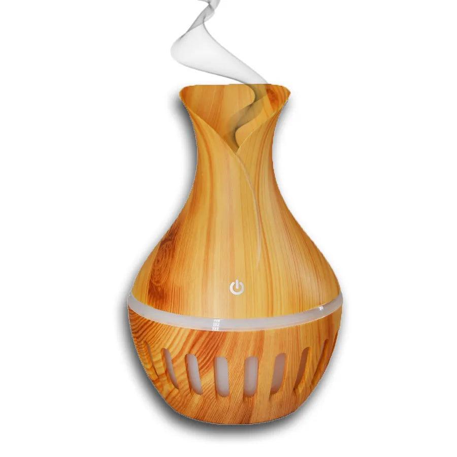 Umidificador Aromatizador Ultrassônico Vaso Rajado Led 200ML