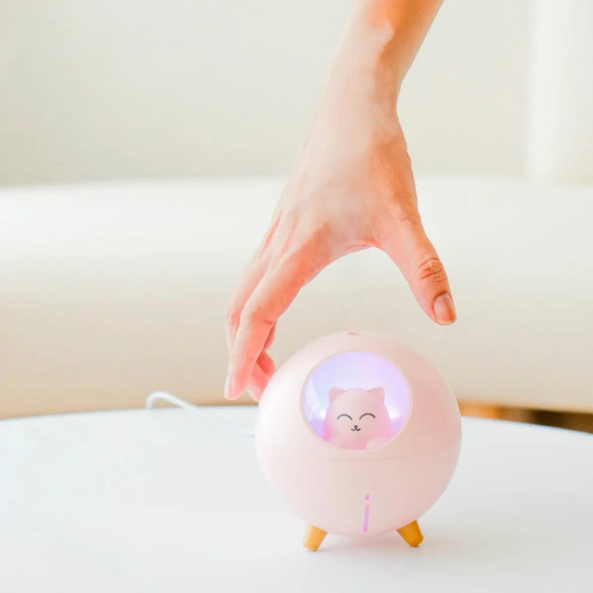 Umidificador De Ar Luminária USB Esfera Gatinho
