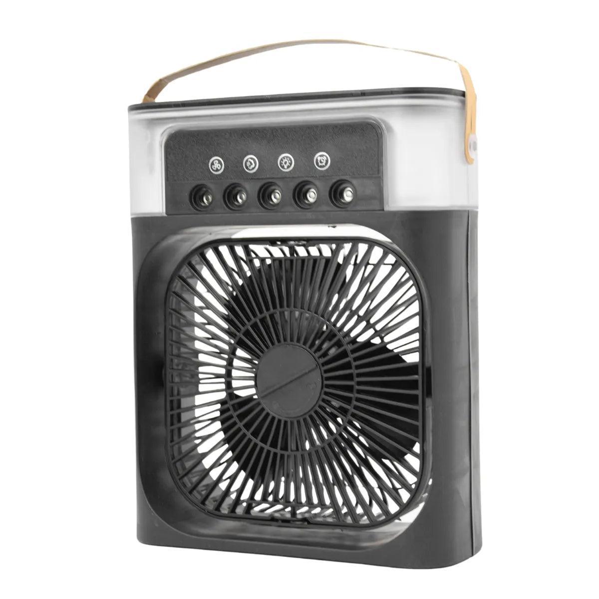 Ventilador Portátil Iluminação Umidificador Climatizador USB De Mesa