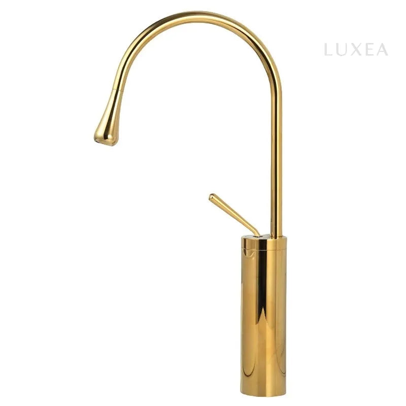 Torneira Banheiro Luxea Monocomando Alta 45cm Inox Premium