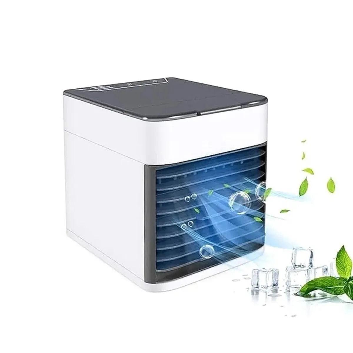Mini Climatizador De Ar Umidificador Refil P Gelo Refrescar Portátil USB