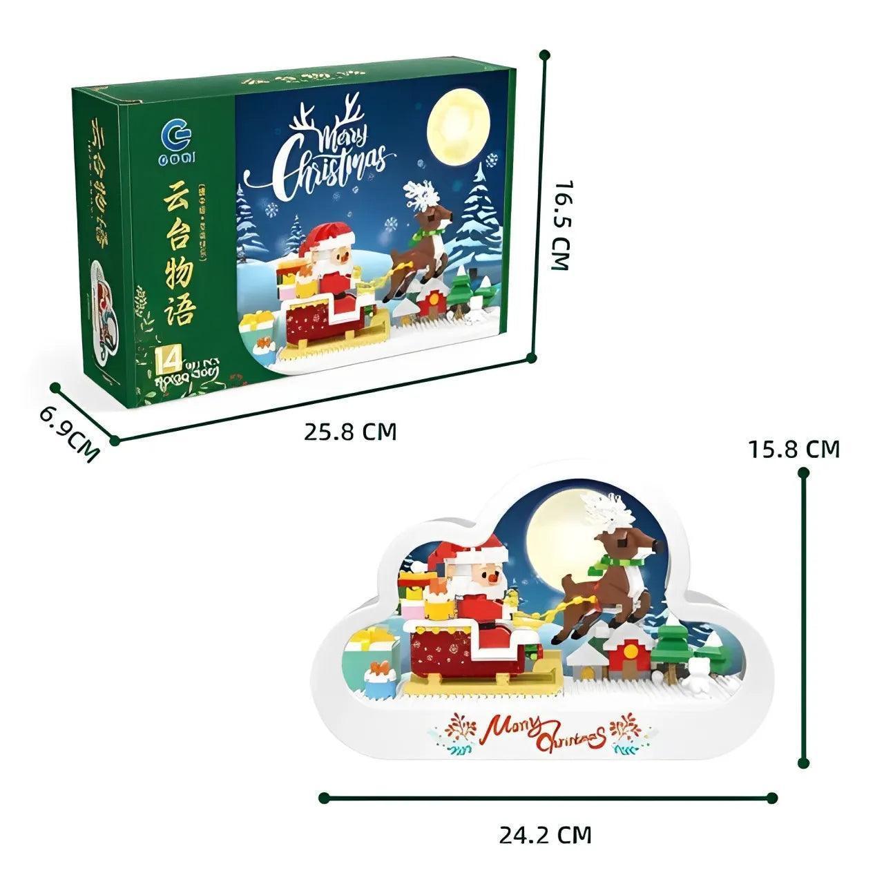 Bloco de Construção com Lâmpada e espelho decorativo para o Natal + Brinde Exclusivo