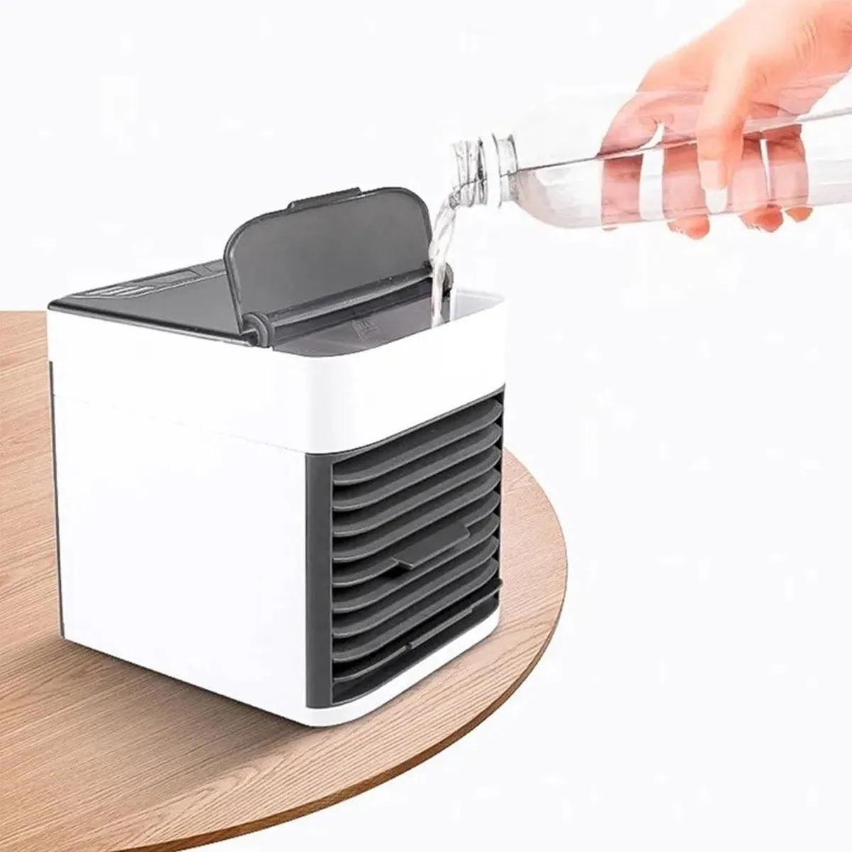 Mini Climatizador De Ar Umidificador Refil P Gelo Refrescar Portátil USB