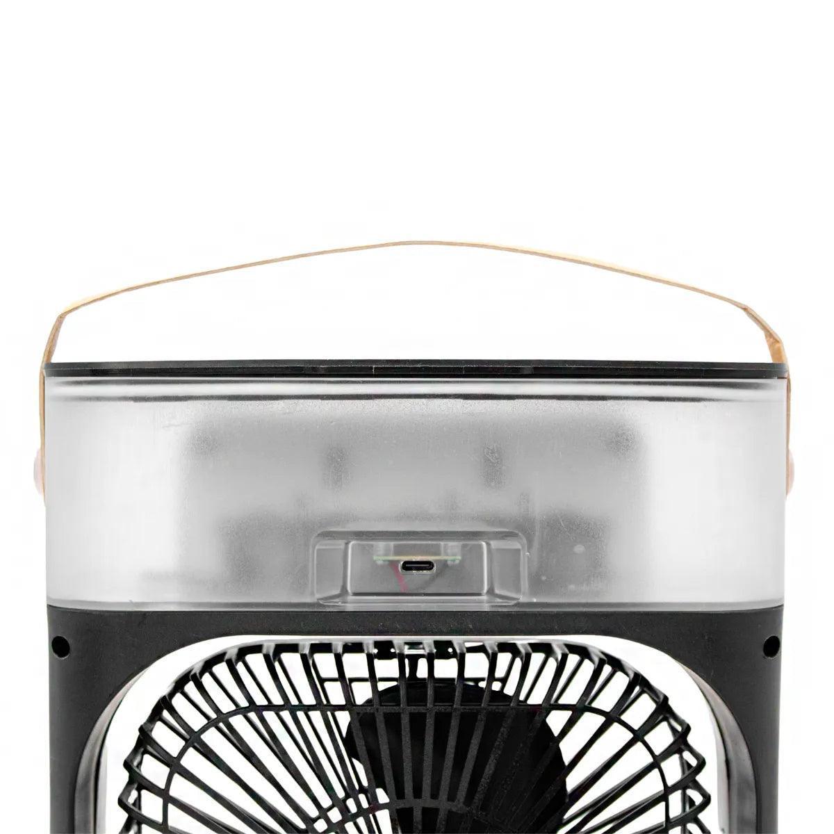 Ventilador Portátil Iluminação Umidificador Climatizador USB De Mesa