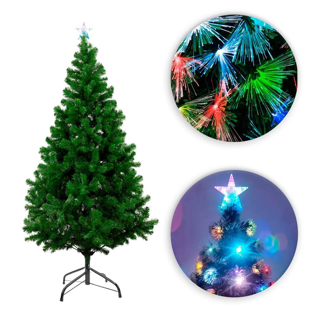 Arvore de Natal Com Pisca Pisca Led Colorido Enfeites Estrelinhas Ponteira Estrela